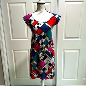 Vintage 90s Promod Pegged Colorblock Dress